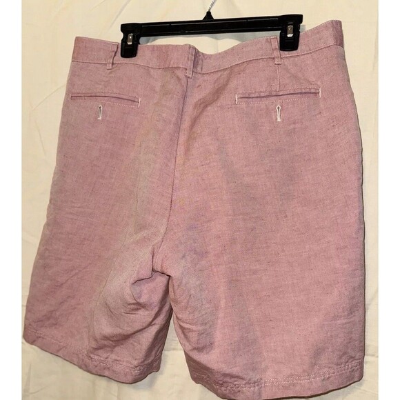 J. Hilburn Men's Tailored Fit Oxford Flat Front Chino Shorts - Size 36, Red - Picture 2 of 10